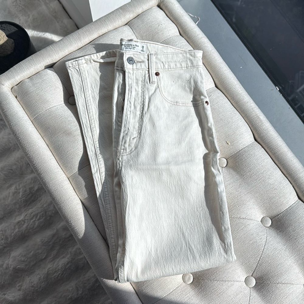 Abercrombie ankle straight ultra high rise jeans curve love